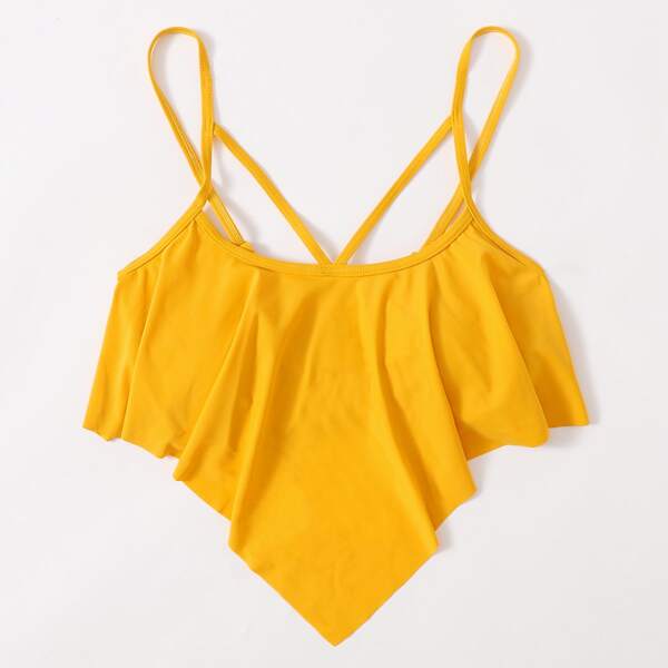 

Hanky Hem Harness Bikini Top, Yellow