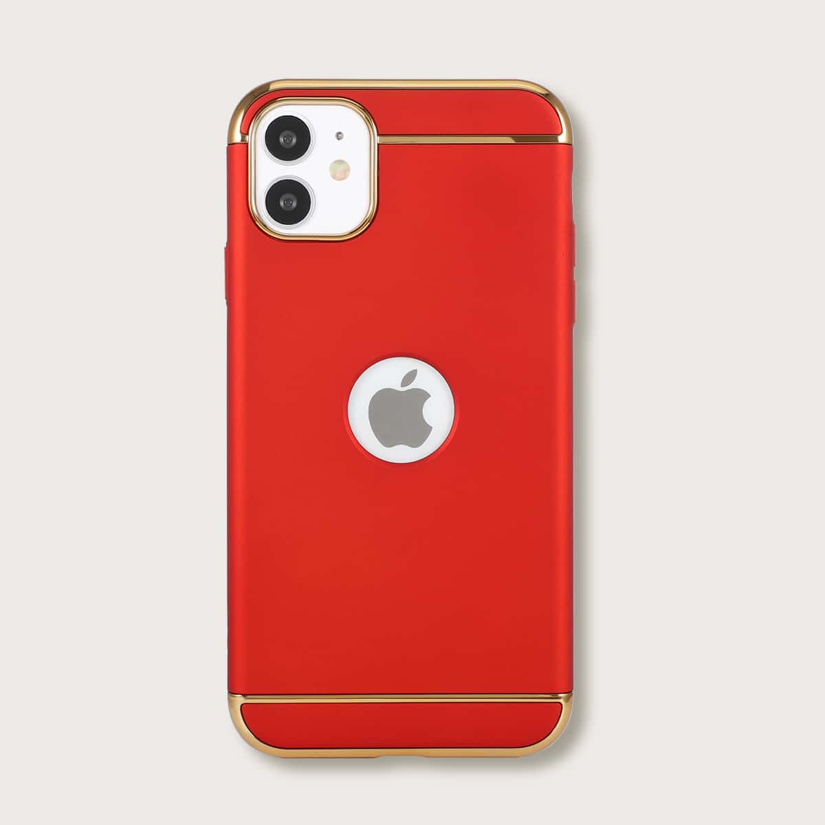 

1pc Minimalist iPhone Case, Red