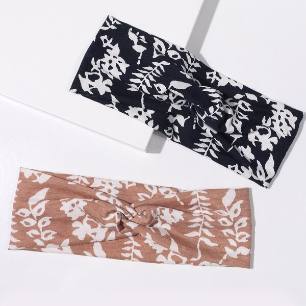 

2pcs Plant Pattern Headband, Multicolor