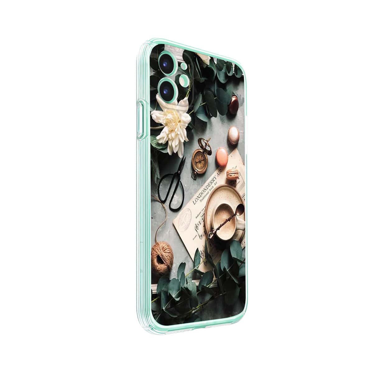 

Vintage Flower & Macaron Print iPhone Case, Multicolor