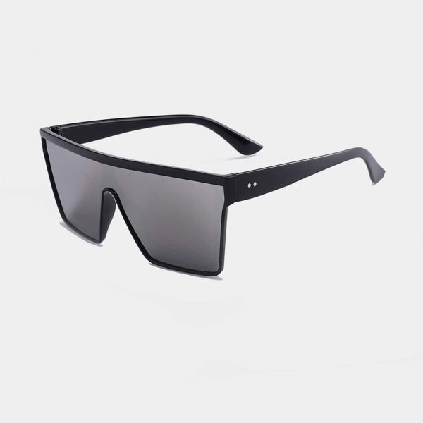 

Men Flat Top Shield Sunglasses, Grey