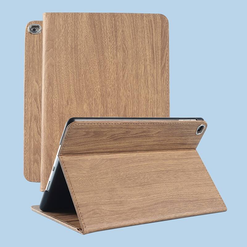 

1pc Wood Pattern iPad Case, Brown