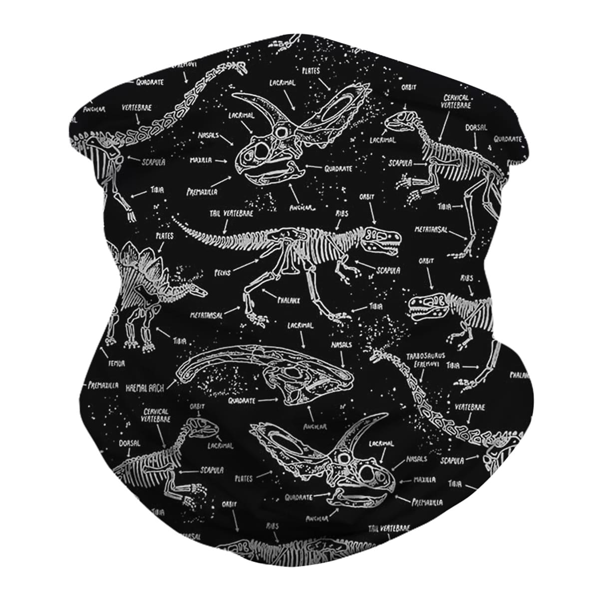 

Dinosaur Pattern Sun Protection For The Face, Black and white