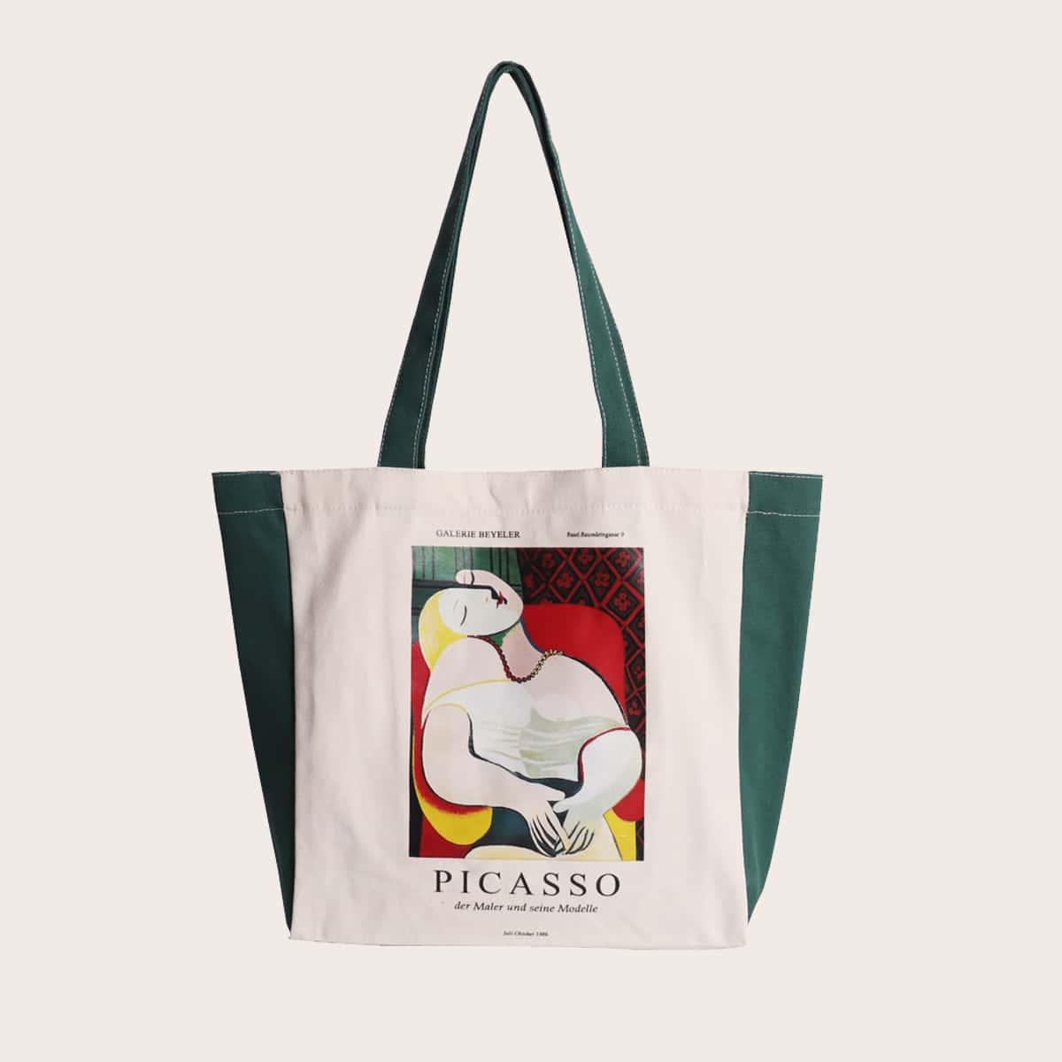 

Painting Graphic Tote Bag, Beige