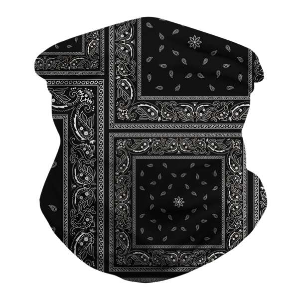 

Paisley Pattern Sun Protection For The Face, Black and white