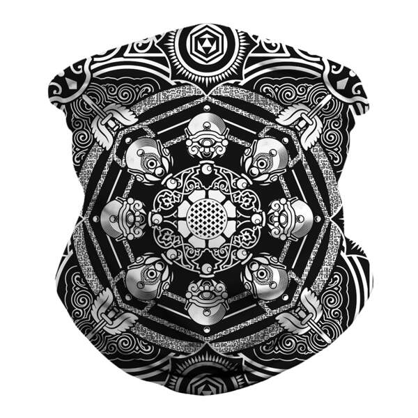 

Geo Pattern Sun Protection For The Face, Black and white