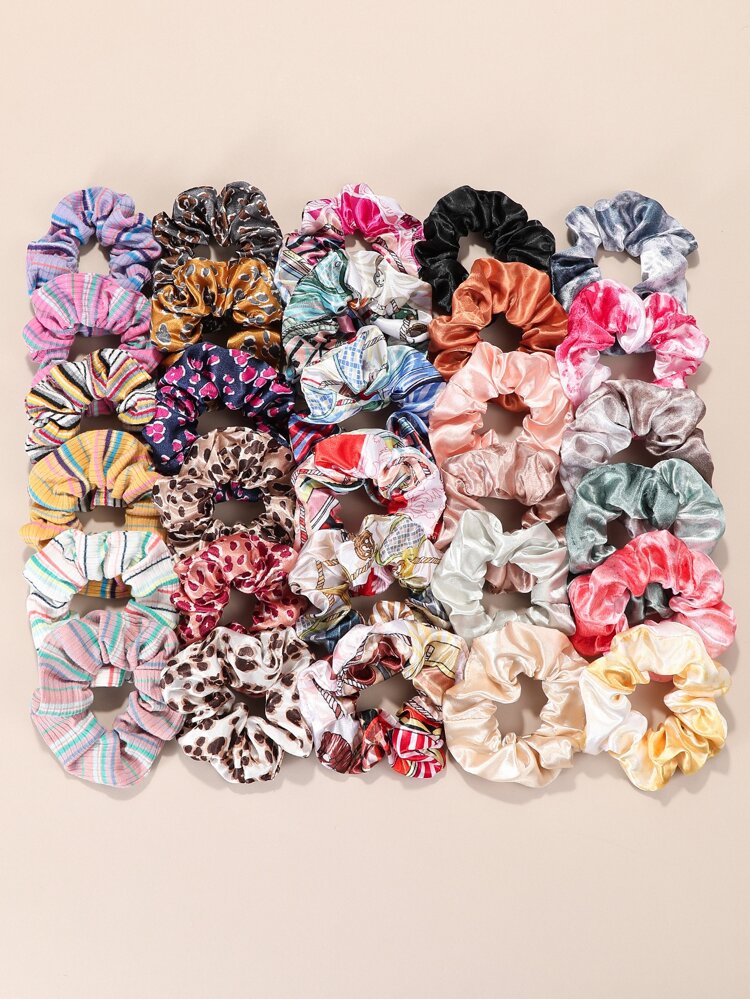 30pcs Mix Pattern Scrunchie