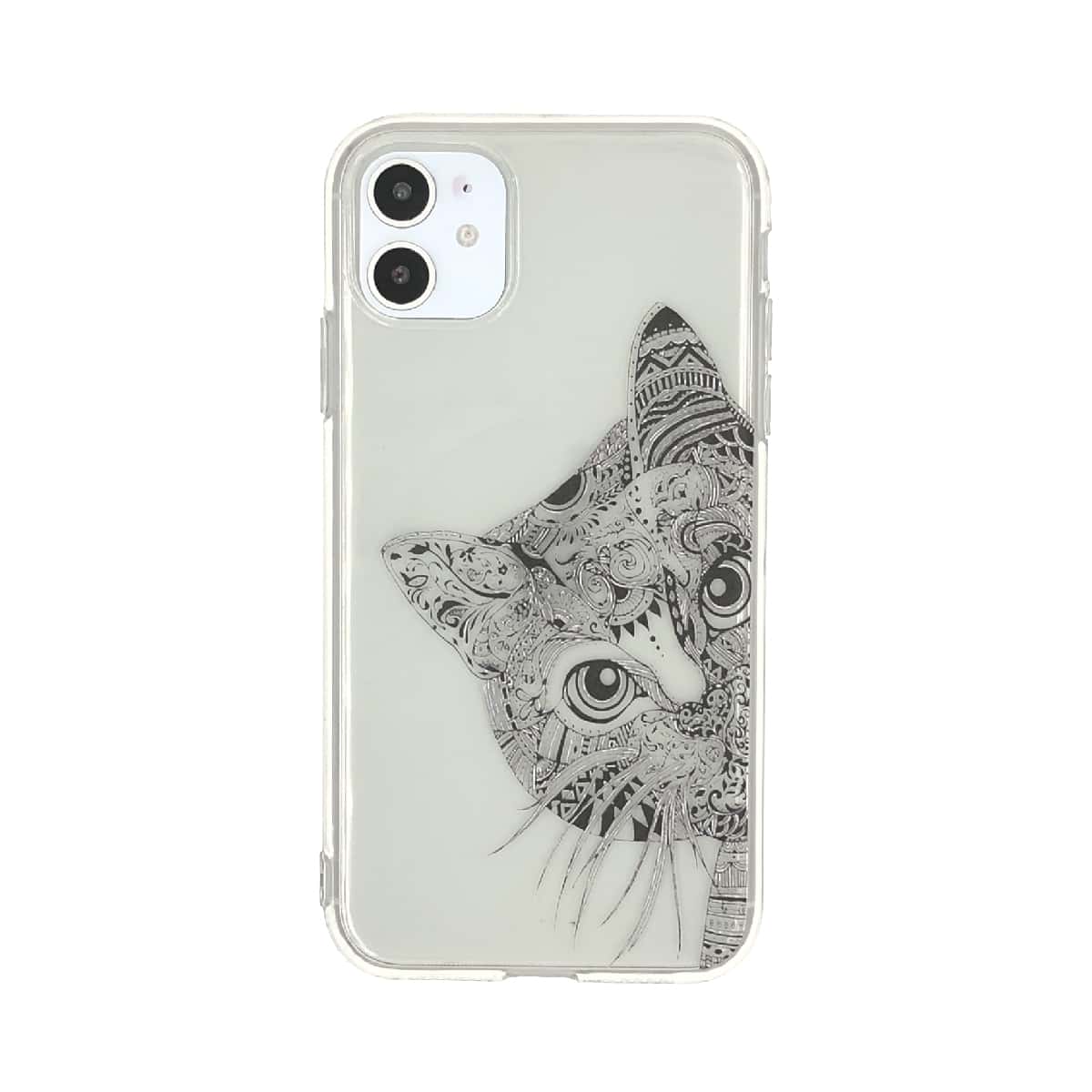 

1pc Cat Print iPhone Case, Clear