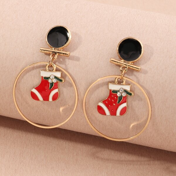 

Christmas Socks Design Drop Earrings, Multicolor