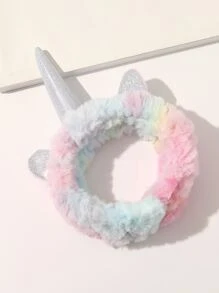 Fluffy Unicorn Decor Headband - Multicolor - View 1