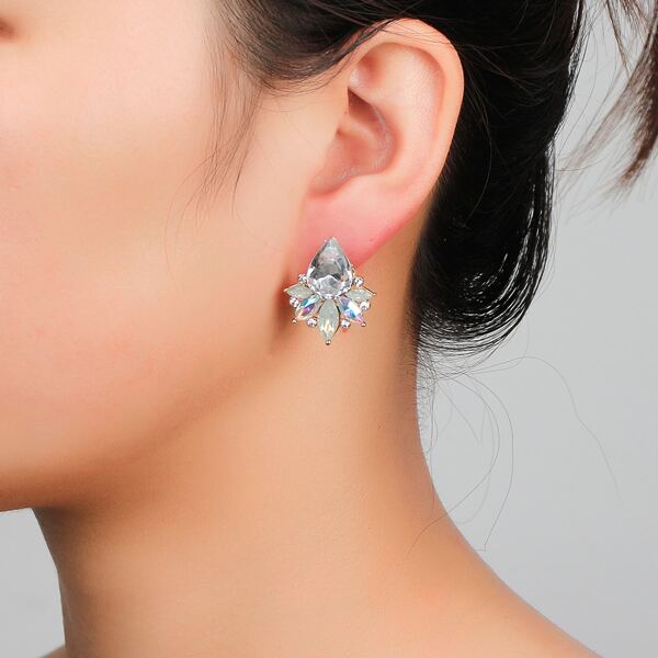 

Gemstone Decor Stud Earrings, Clear