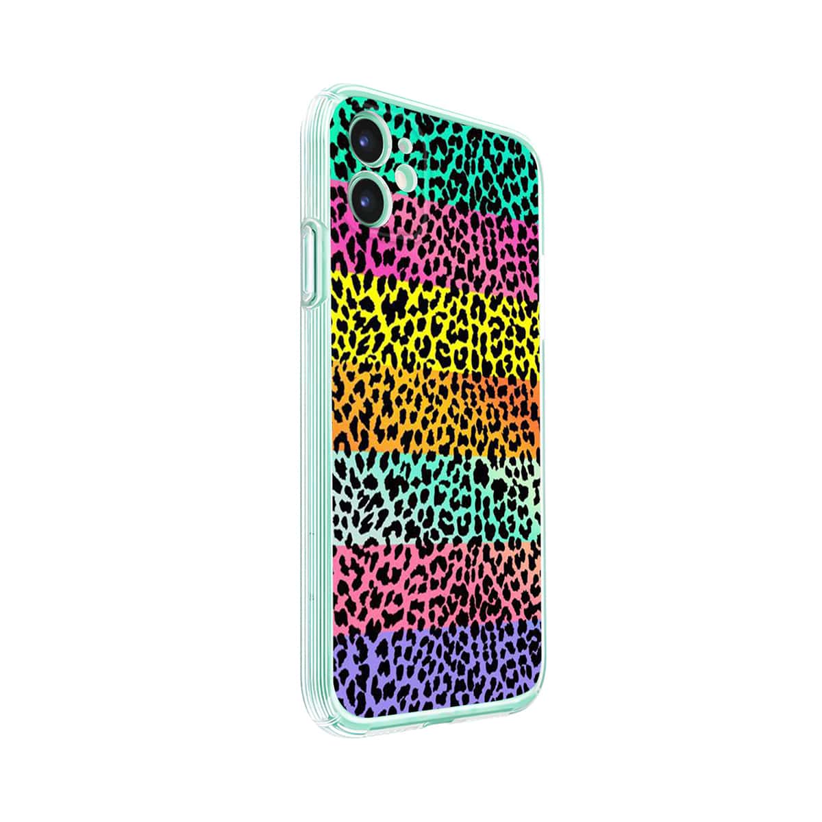 

Color Block Leopard Pattern iPhone Case, Multicolor