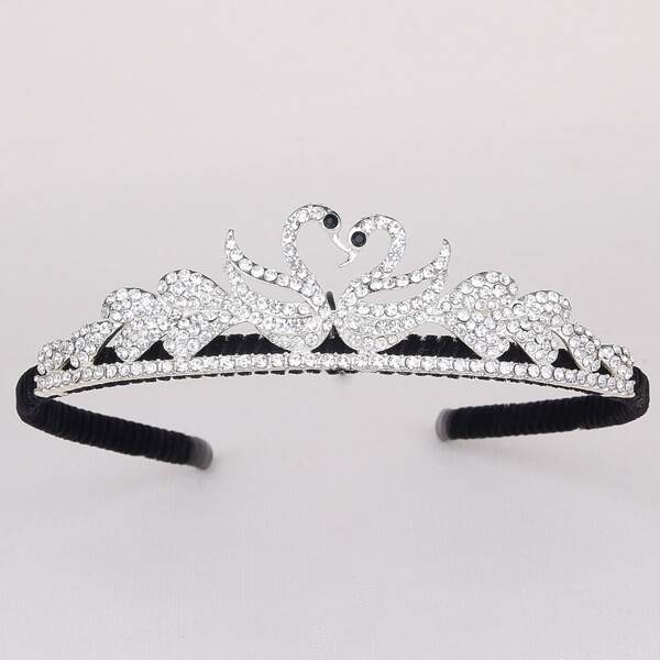 

Rhinestone Swan Decor Hair Hoop, Silver