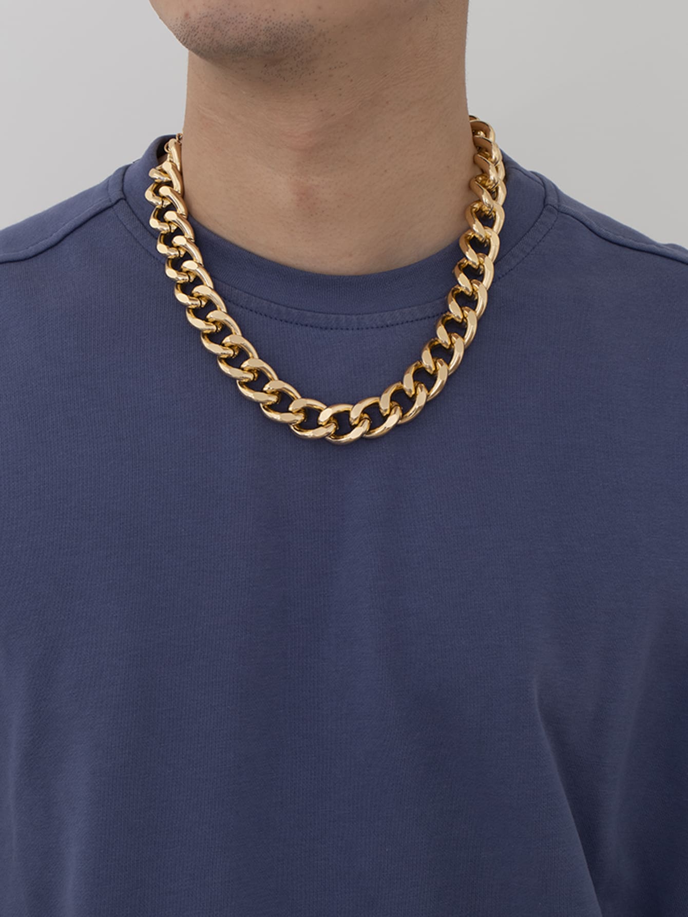 Men Chain Necklace - Yellow Gold - View 1
