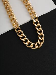 Men Chain Necklace - Yellow Gold - View 3