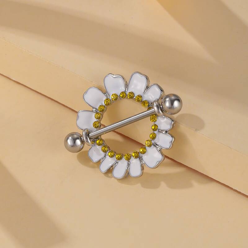 

Rhinestone Decor Nipple Ring, Multicolor