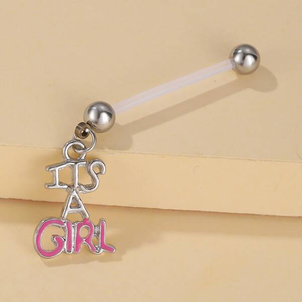 

Letter Charm Belly Ring, Multicolor