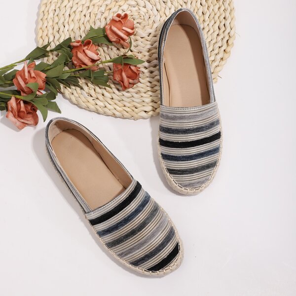

Striped Espadrille Flats, Multicolor
