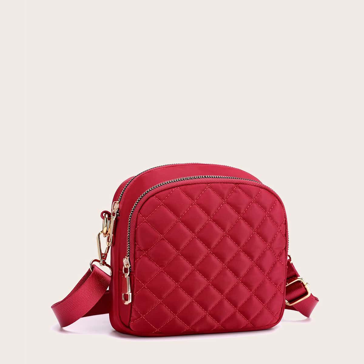 

Quilted Crossbody Bag, Red