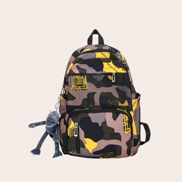 

Men Camo Graphic Contrast Mesh Backpack, Multicolor