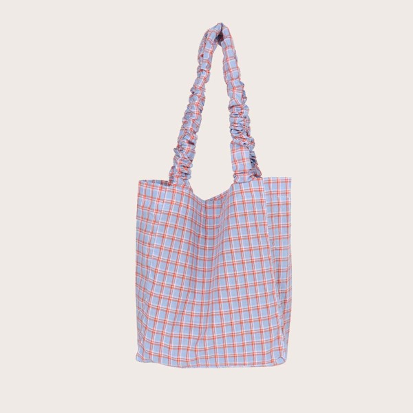 

Plaid Shopper Bag, Purple