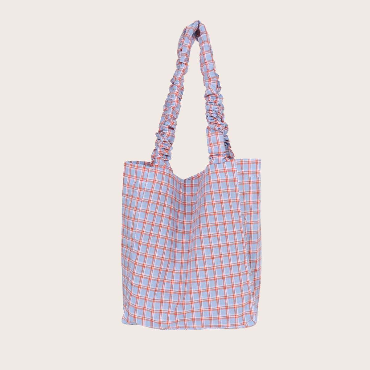 

Plaid Shopper Bag, Purple