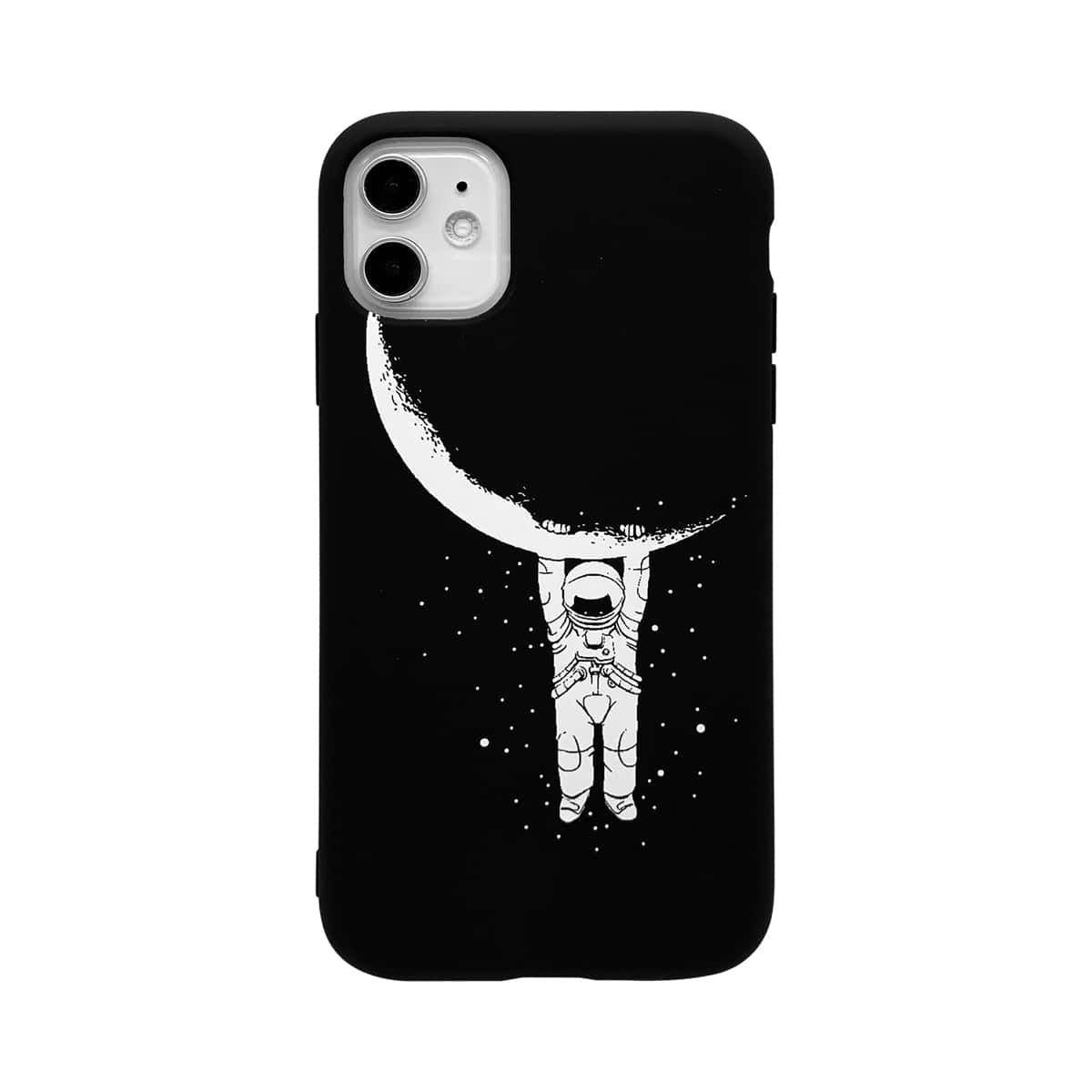 

Astronaut & Moon Print iPhone Case, Black and white