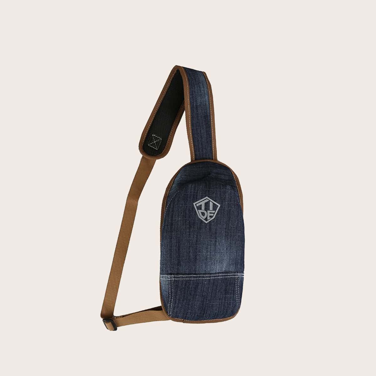 

Guys Letter Graphic Sling Bag, Blue