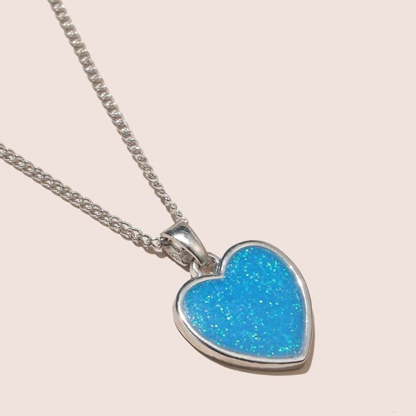 

Heart Charm Necklace, Multicolor