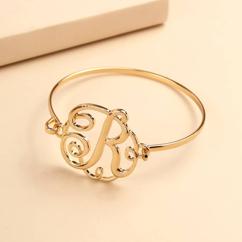 

Letter Design Bracelet, Gold