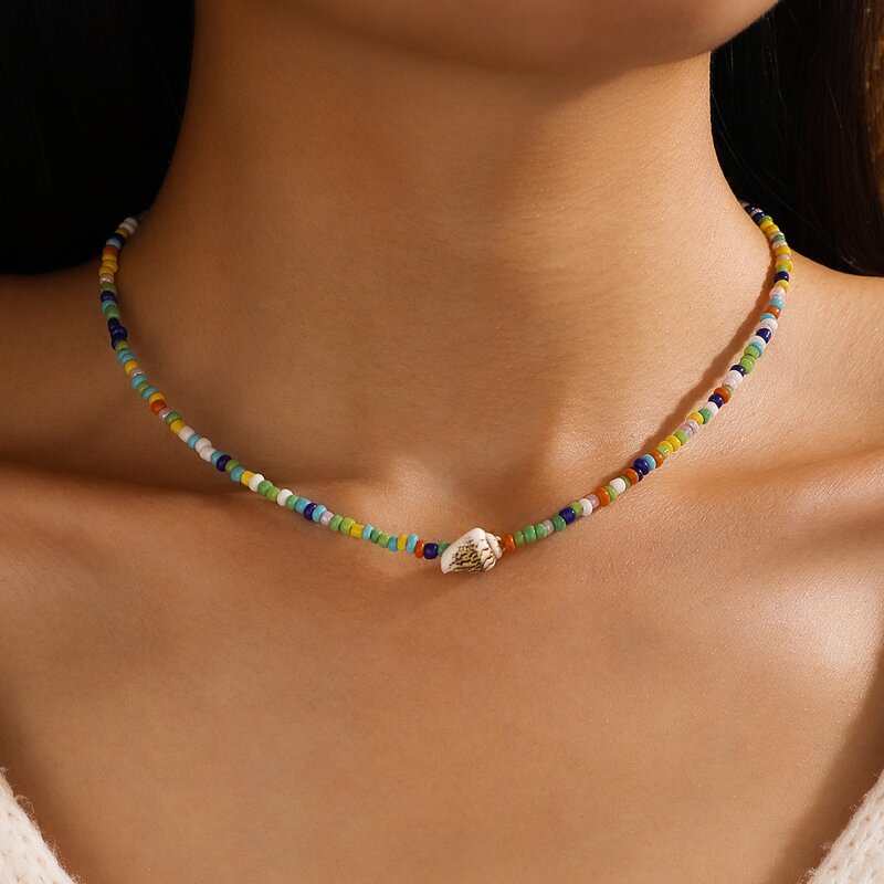 

Shell Beaded Necklace, Multicolor
