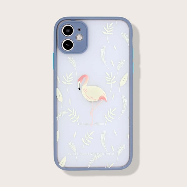 

Чехол для iPhone с принтом фламинго 1шт, Синий