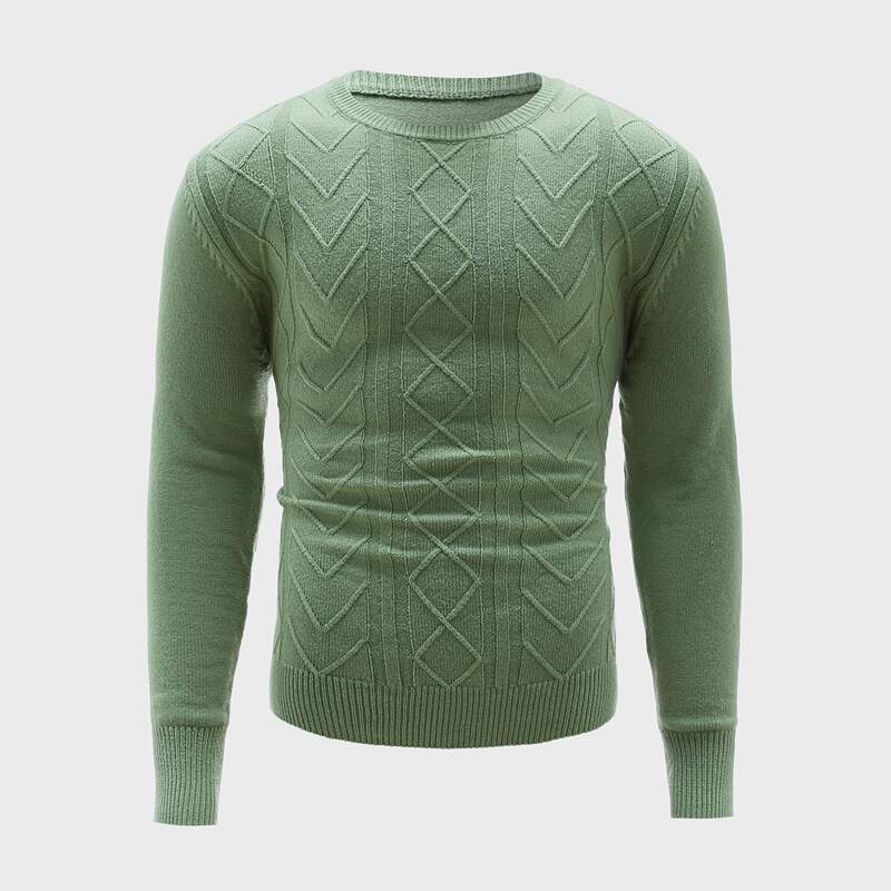

Guys Ribbed Knit Crew Neck Sweater, Mint green
