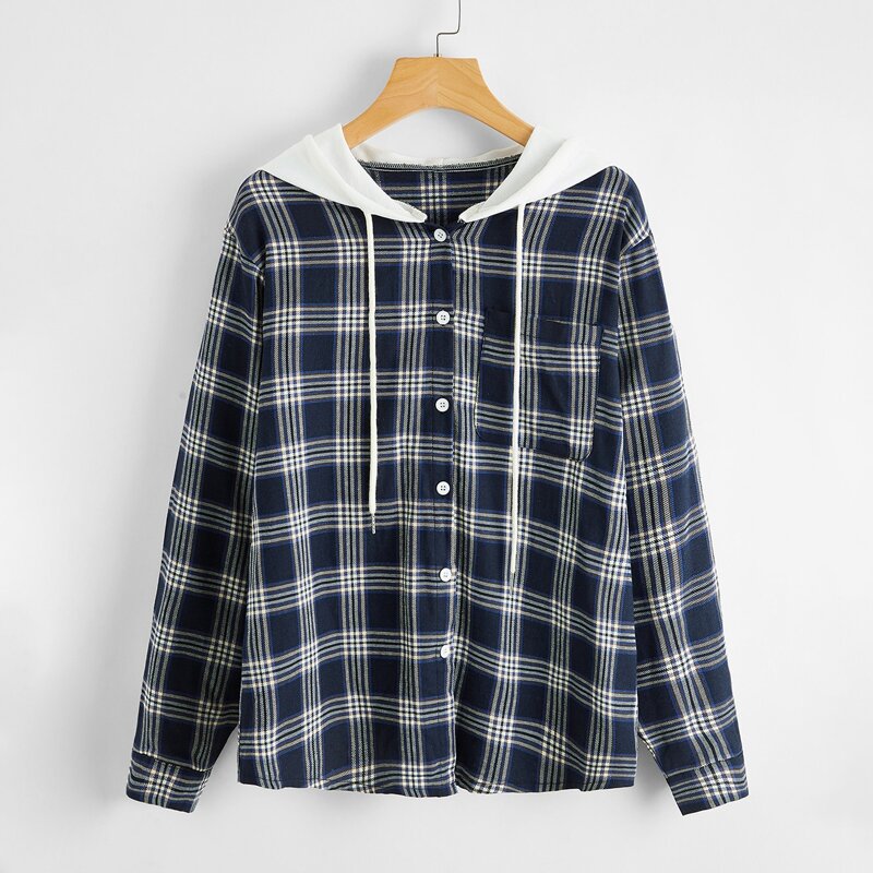 

Plaid Hooded Jacket, Multicolor