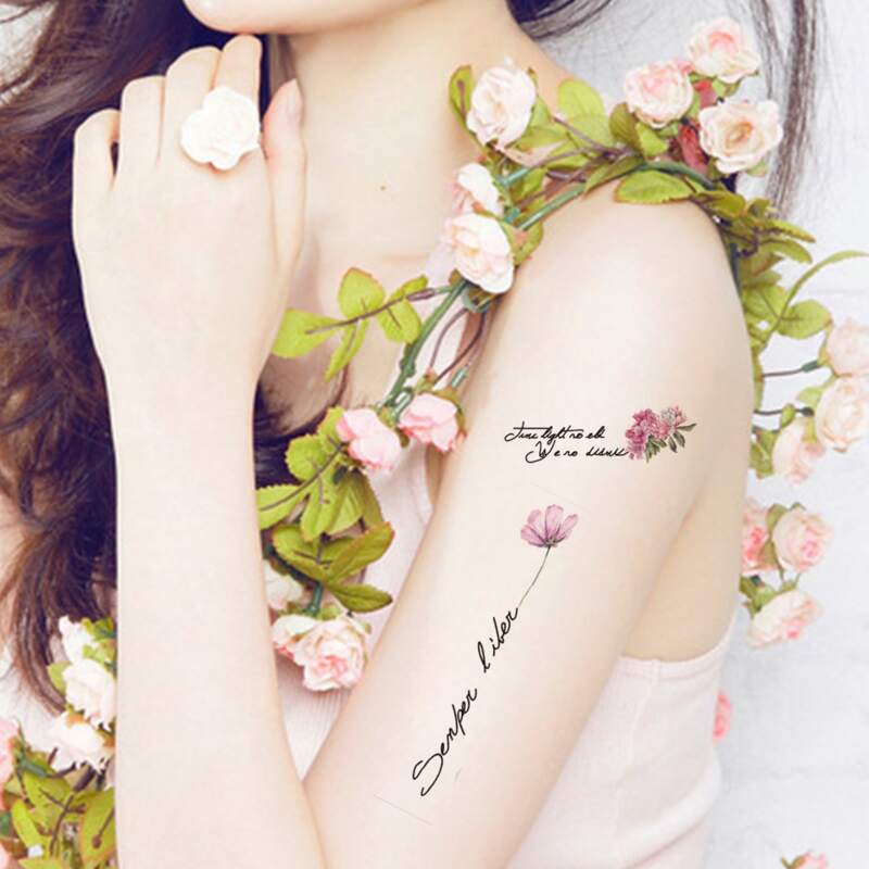 

1sheet Flower Pattern Tattoo Sticker, Multicolor