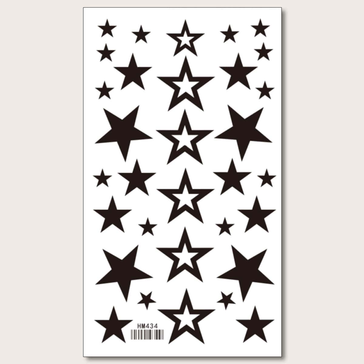 

1sheet Star Pattern Tattoo Sticker, Black