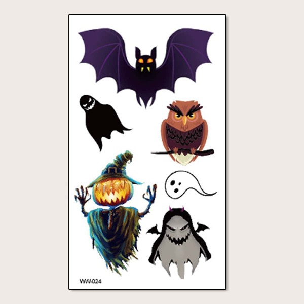 

1pc Halloween Pattern Tattoo Sticker, Multicolor