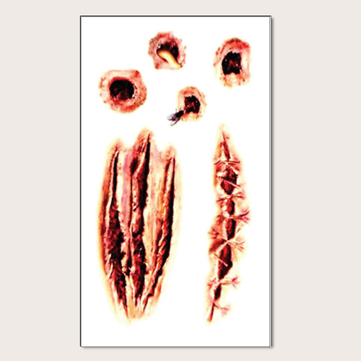 

1pc Halloween Pattern Tattoo Sticker, Red