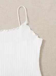 Muchica 生菜邊羅紋針織包臀洋裝 - 白色 - 查看 5