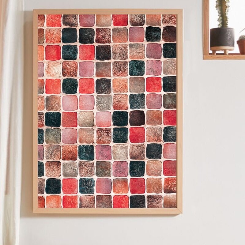 

Graphic Print Wall Painting Without Frame, Multicolor