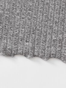 SHEIN Xà lách Hem Rib-đan Crop Tank Top - Xám - Xem 3