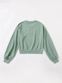 Muchica Sunflower Embroidered Pullover - Mint Green - View 2