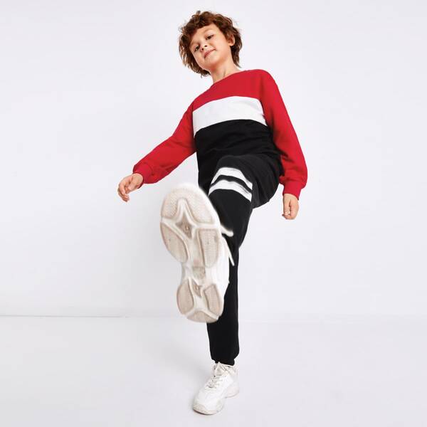 

Boys Colorblock Pullover & Sweatpants Set, Multicolor