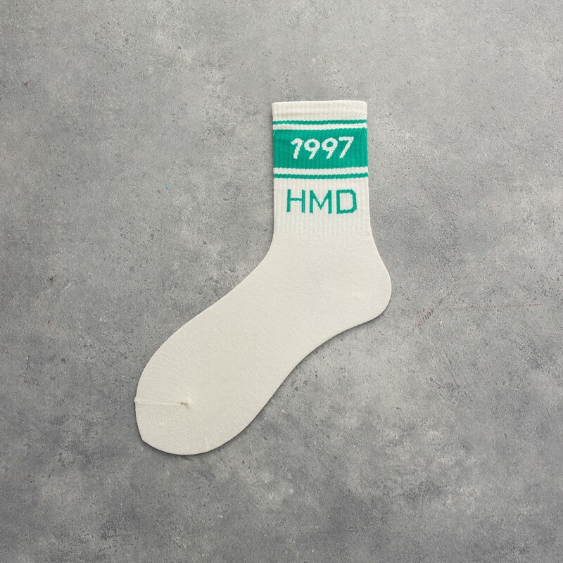 

1pair Letter Graphic Socks, White