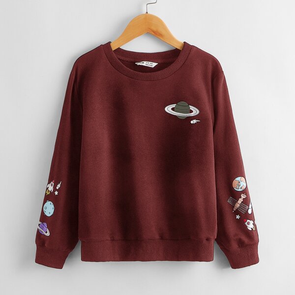 

Girls Galaxy Print Pullover, Maroon