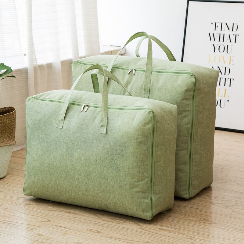 

2pcs Solid Color Quilt Storage Bag, Green