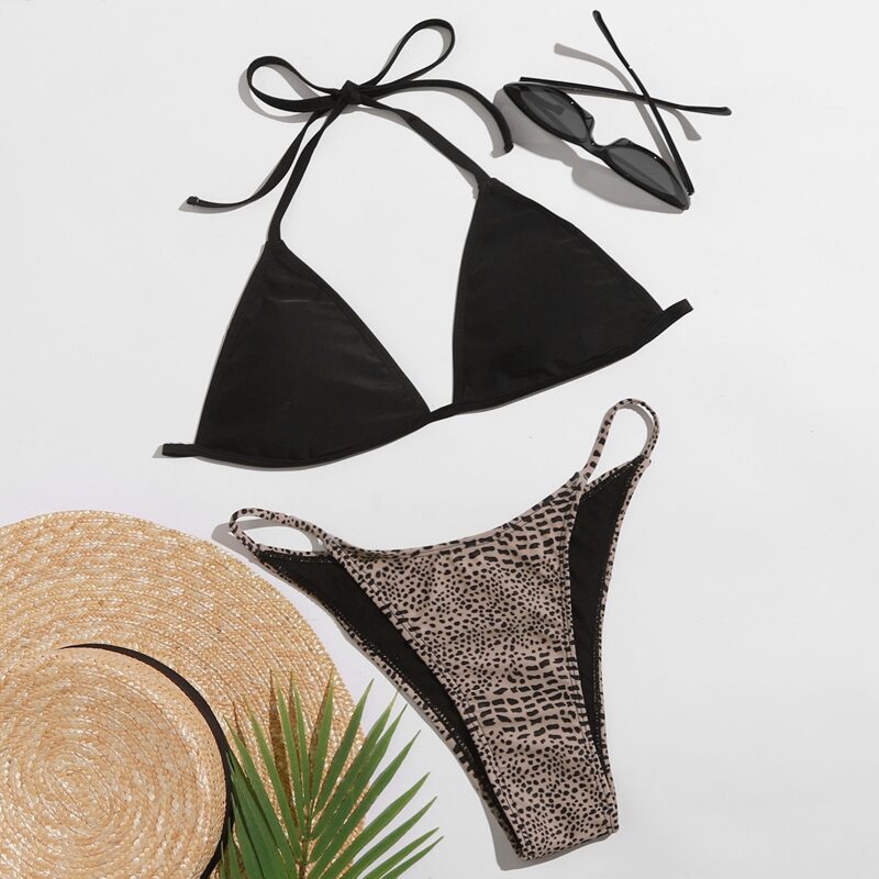

Dalmatian Triangle Tanga Bikini Swimsuit, Multicolor
