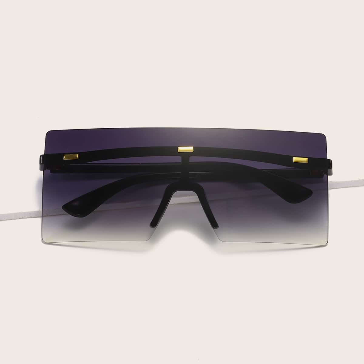 

Flat Top Rimless Sunglasses, Purple