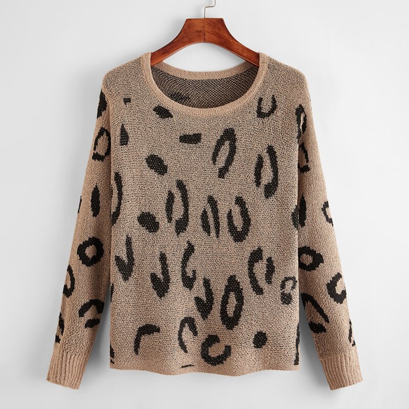 

Graphic Pattern Batwing Sleeve Sweater, Multicolor