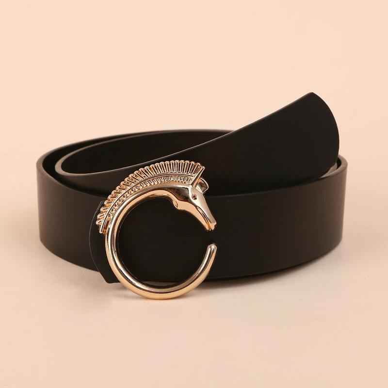 

Animal Buckle Belt, Black